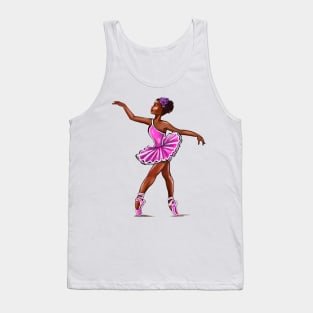 African American, Black ballerina girls with corn rows ballet dancing 8 ! black girl with Afro hair and dark brown skin wearing a pink tutu. Love Ballet Tank Top